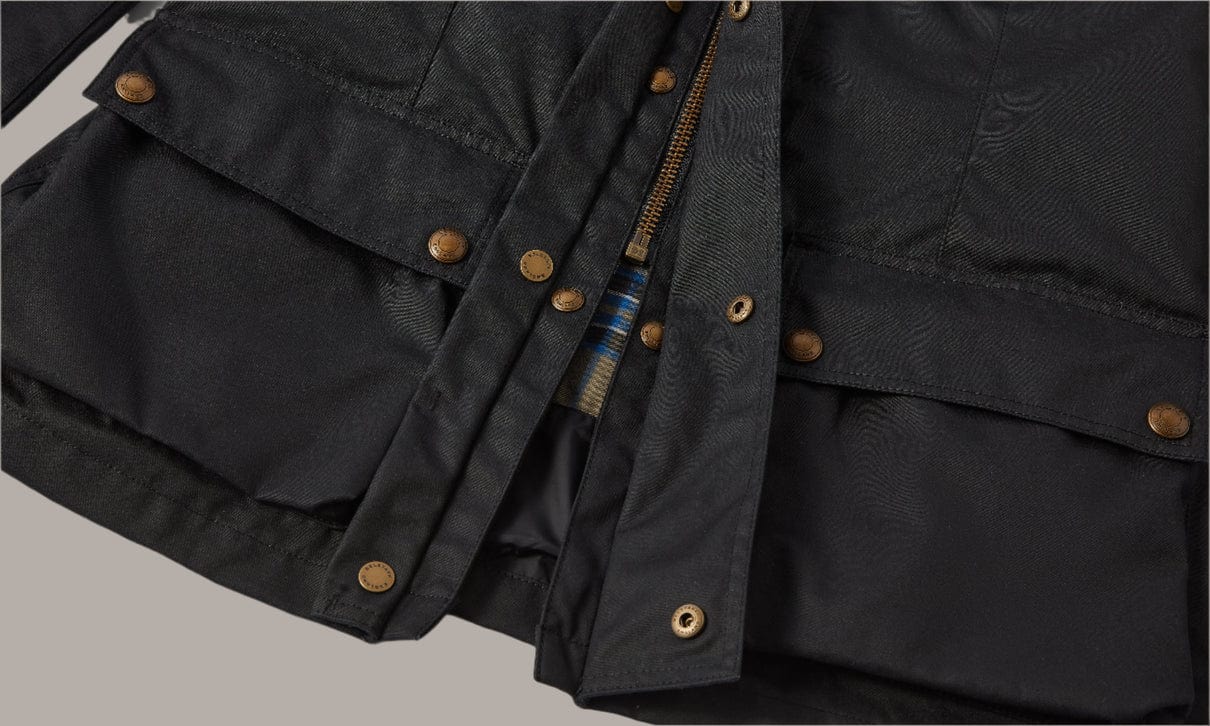 Belstaff Belstaff BELSTAFF TRIALMASTER ULTRACORE WAX COTTON MOTORCYCLE JACKET - BLACK