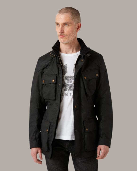Belstaff Belstaff BELSTAFF TRIALMASTER ULTRACORE WAX COTTON MOTORCYCLE JACKET - BLACK