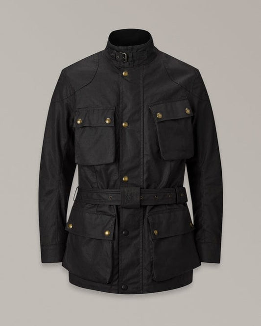 Belstaff Belstaff BELSTAFF TRIALMASTER ULTRACORE WAX COTTON MOTORCYCLE JACKET - BLACK