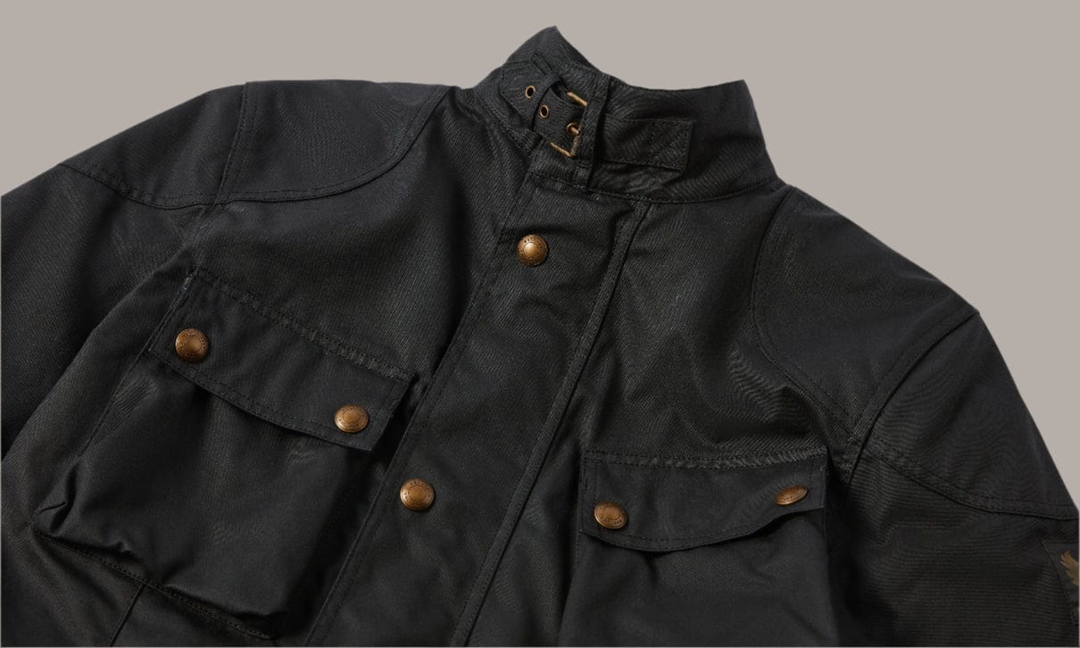 Belstaff Belstaff BELSTAFF TRIALMASTER ULTRACORE WAX COTTON MOTORCYCLE JACKET - BLACK