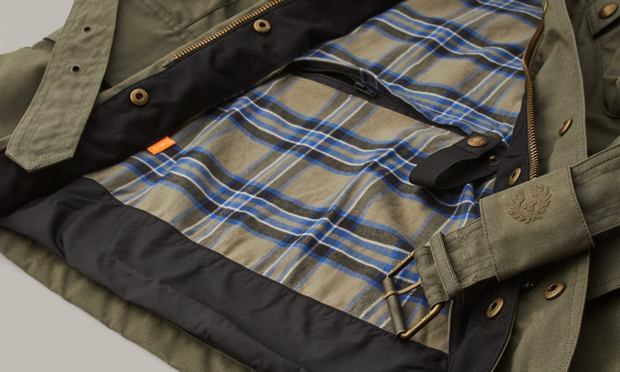 Belstaff Belstaff BELSTAFF TRIALMASTER ULTRACORE WAX COTTON MOTORCYCLE JACKET - OLIVE