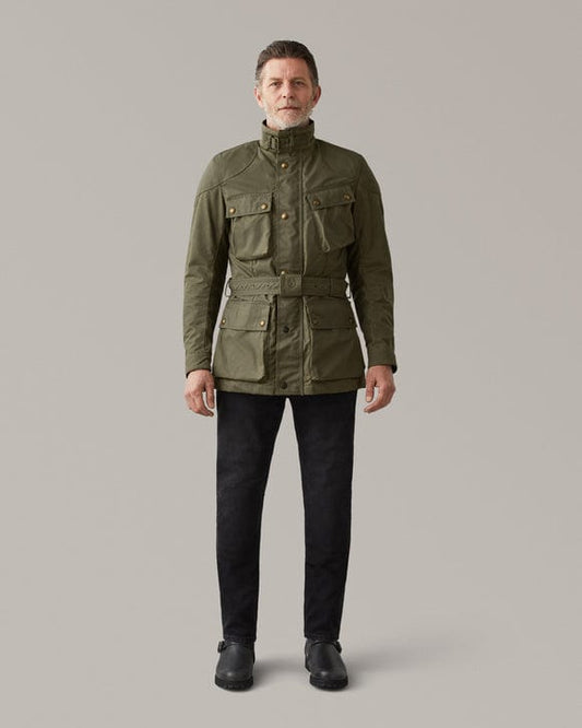 Belstaff Belstaff BELSTAFF TRIALMASTER ULTRACORE WAX COTTON MOTORCYCLE JACKET - OLIVE