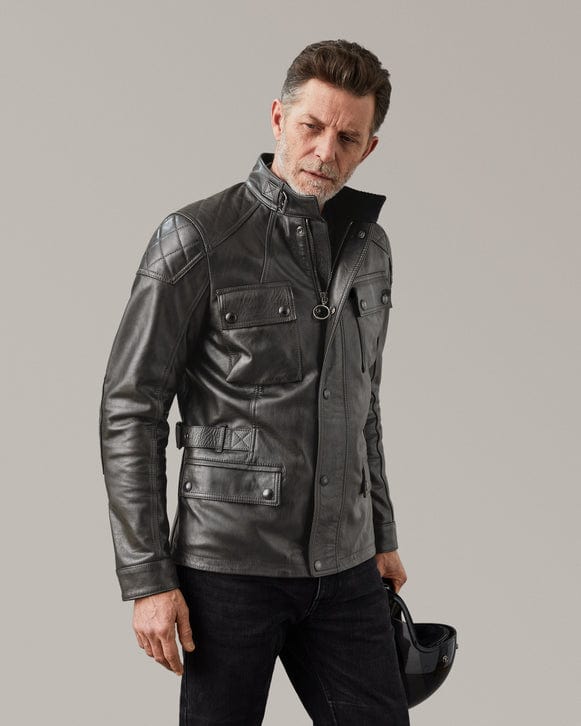 Belstaff Belstaff BELSTAFF TURNER HAND WAXED LEATHER MOTORCYCLE JACKET - ANTIQUE BLACK