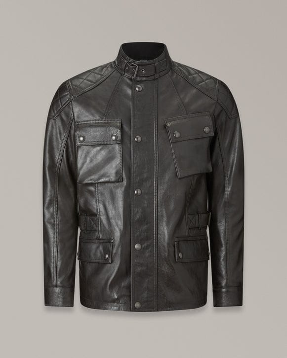 Belstaff Belstaff BELSTAFF TURNER HAND WAXED LEATHER MOTORCYCLE JACKET - ANTIQUE BLACK