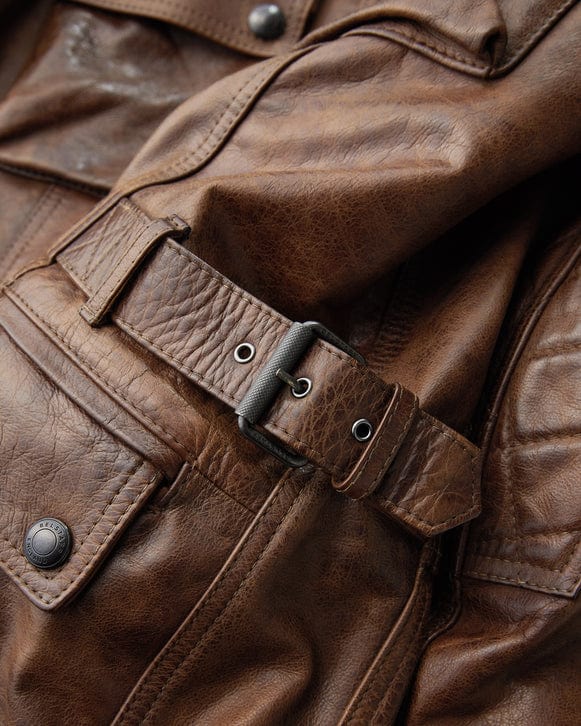Belstaff Belstaff BELSTAFF TURNER HAND WAXED LEATHER MOTORCYCLE JACKET - BURNT CUERO