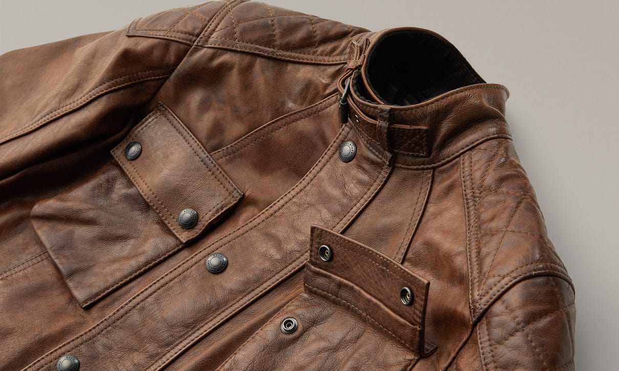 Belstaff Belstaff BELSTAFF TURNER HAND WAXED LEATHER MOTORCYCLE JACKET - BURNT CUERO