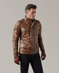 Load image into Gallery viewer, Belstaff Belstaff BELSTAFF TURNER HAND WAXED LEATHER MOTORCYCLE JACKET - BURNT CUERO
