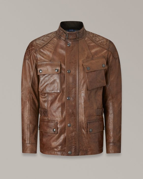 Belstaff Belstaff BELSTAFF TURNER HAND WAXED LEATHER MOTORCYCLE JACKET - BURNT CUERO