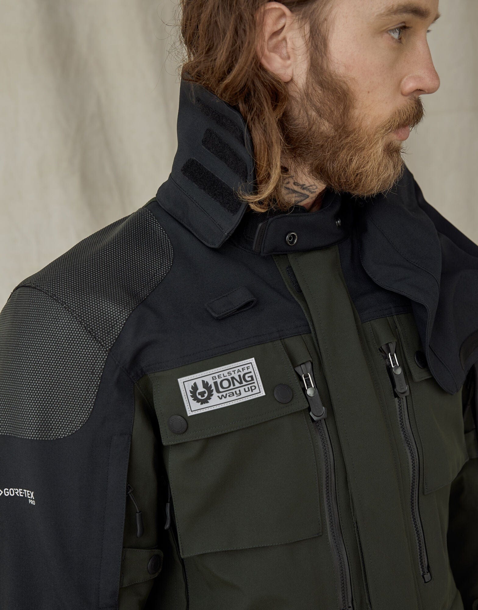 Belstaff Belstaff Small BELSTAFF LONG WAY UP GORE-TEX PRO MOTORCYCLE JACKET - OLIVE