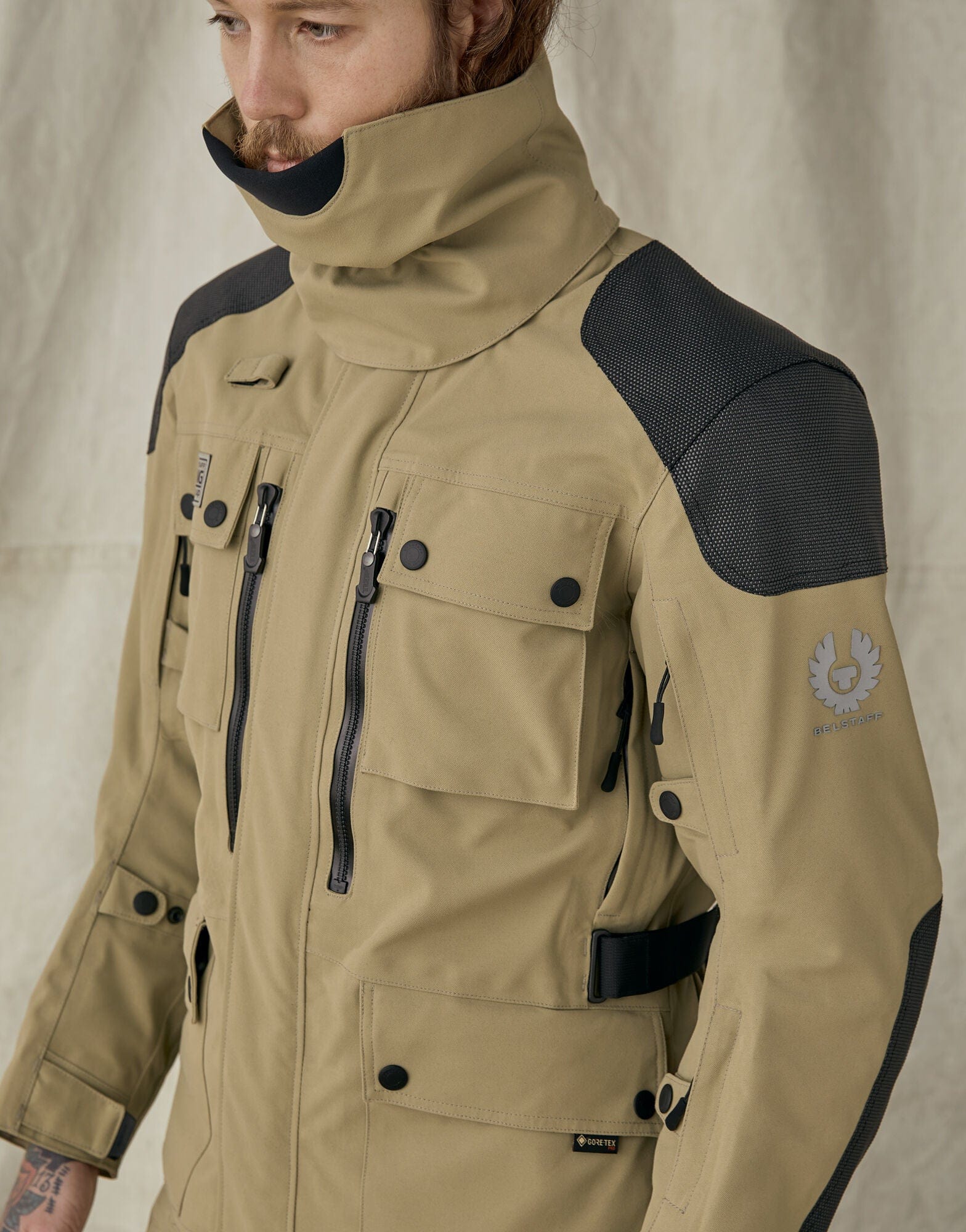 Belstaff Belstaff Small BELSTAFF LONG WAY UP GORE-TEX PRO MOTORCYCLE JACKET - SAND