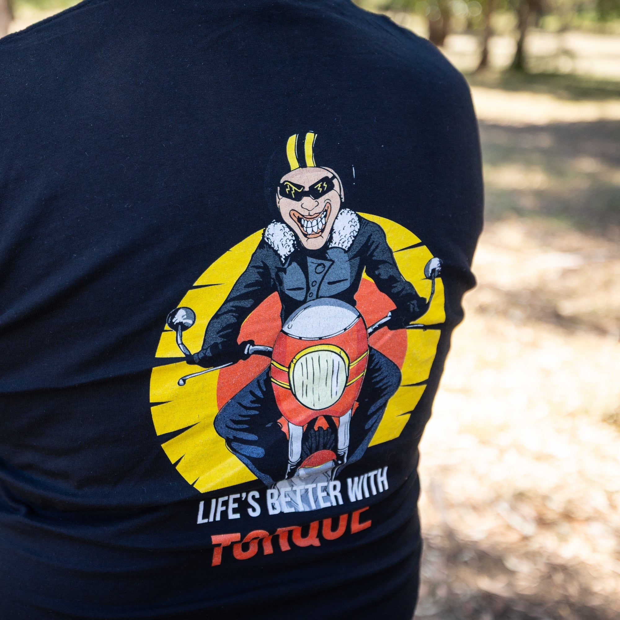 Biker Torque Apparel Life's Better with Torque - Full Colour Tee on Dark Navy