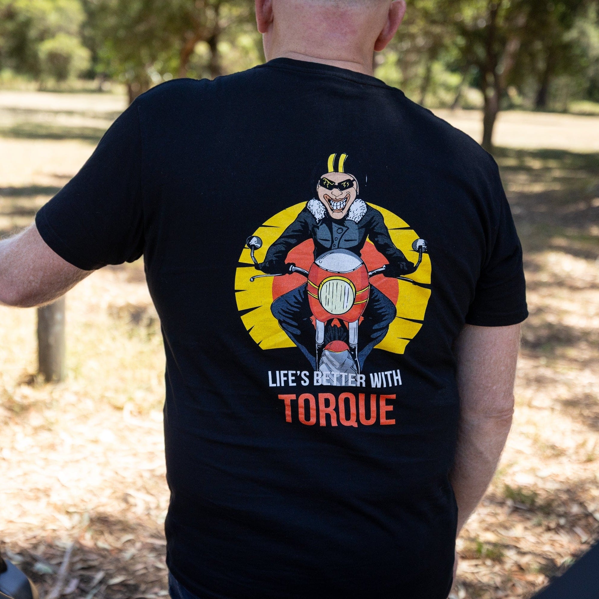 Biker Torque Apparel Life's Better with Torque - Full Colour Tee on Dark Navy