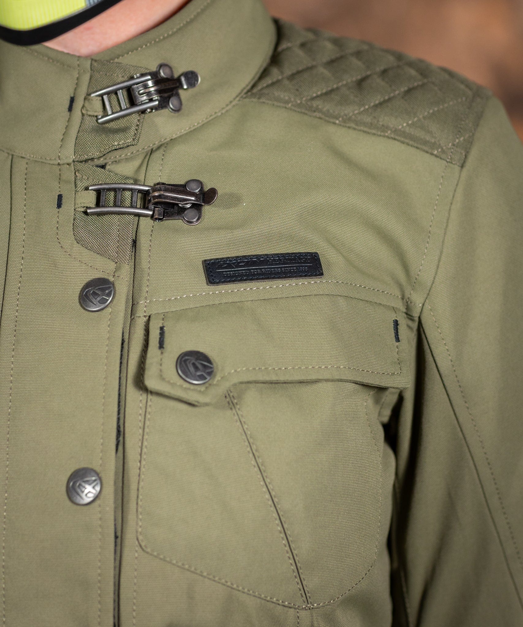 Biker Torque Australia Brand: Ixon Medium IXON EXHAUST WOMENS TEXTILE JACKET - KHAKI