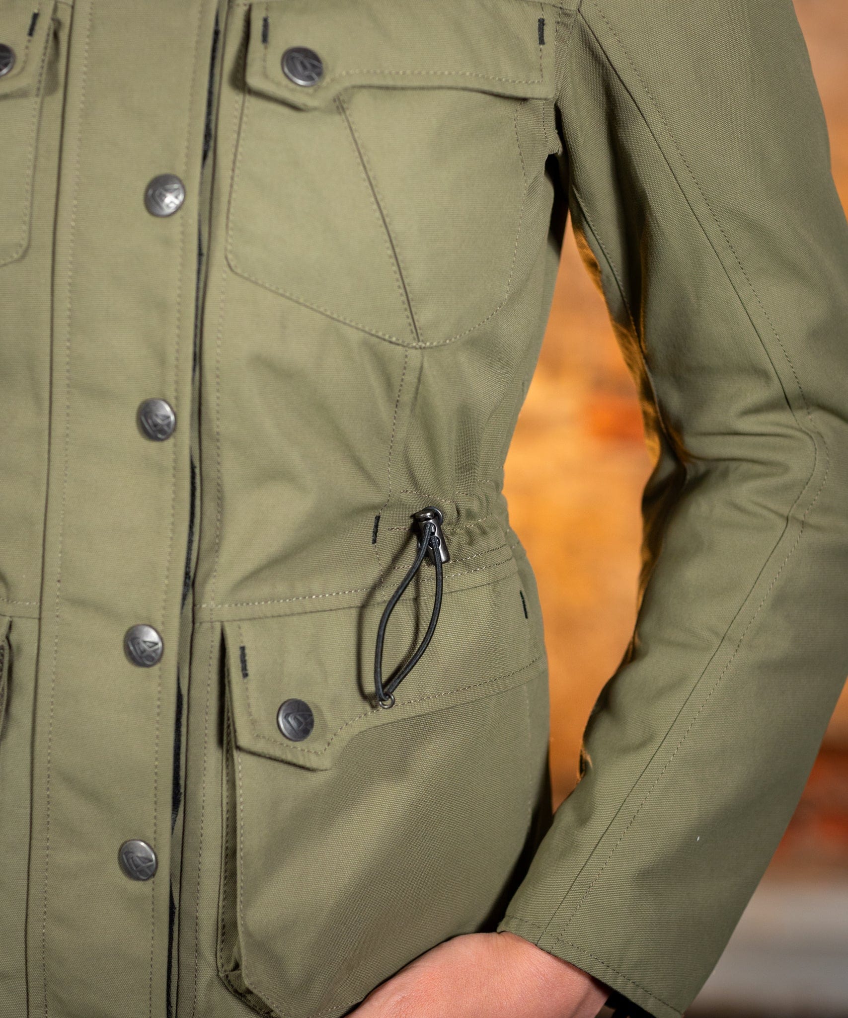 Biker Torque Australia Brand: Ixon Medium IXON EXHAUST WOMENS TEXTILE JACKET - KHAKI