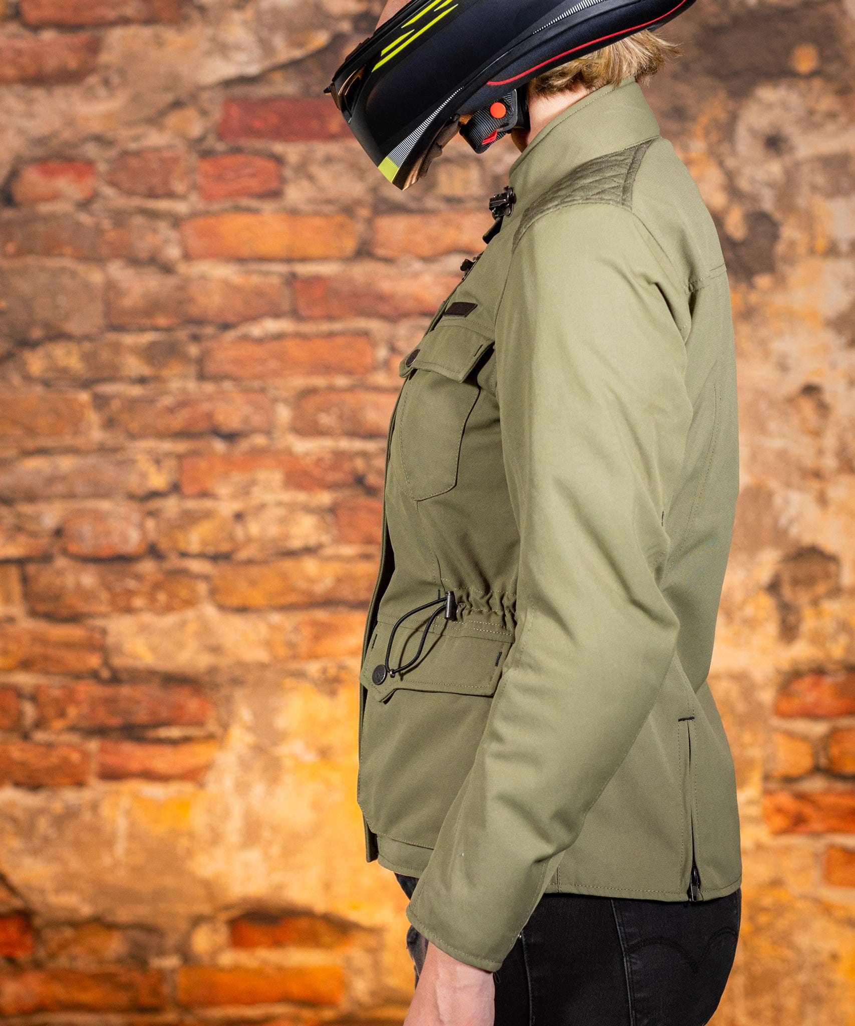 Biker Torque Australia Brand: Ixon Medium IXON EXHAUST WOMENS TEXTILE JACKET - KHAKI