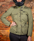 Load image into Gallery viewer, Biker Torque Australia Brand: Ixon Medium IXON EXHAUST WOMENS TEXTILE JACKET - KHAKI
