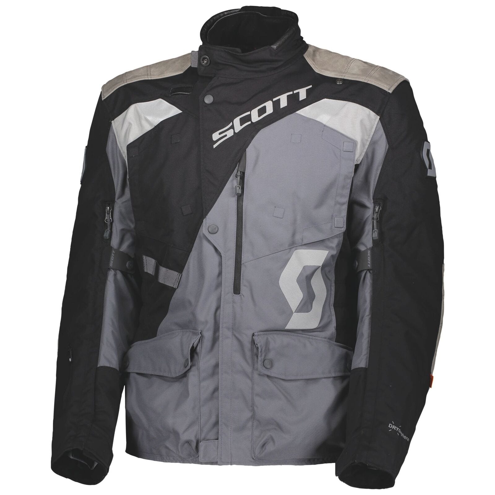 Biker Torque Australia Brand: Scott SCOTT DUALRAID DRYO BLACK/IRON GREY WATERPROOF ADVENTURE TEXTILE JACKET