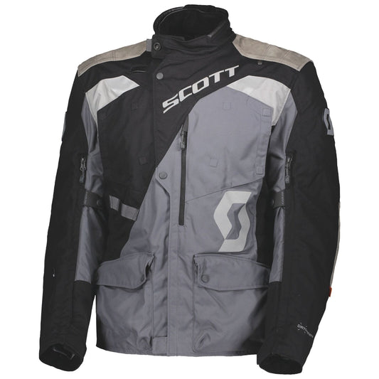 Biker Torque Australia Brand: Scott SCOTT DUALRAID DRYO BLACK/IRON GREY WATERPROOF ADVENTURE TEXTILE JACKET