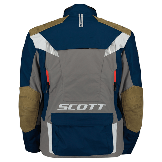 Biker Torque Australia Brand: Scott SCOTT DUALRAID DRYO BLUE/TITANIUM GREY WATERPROOF ADVENTURE TEXTILE JACKET