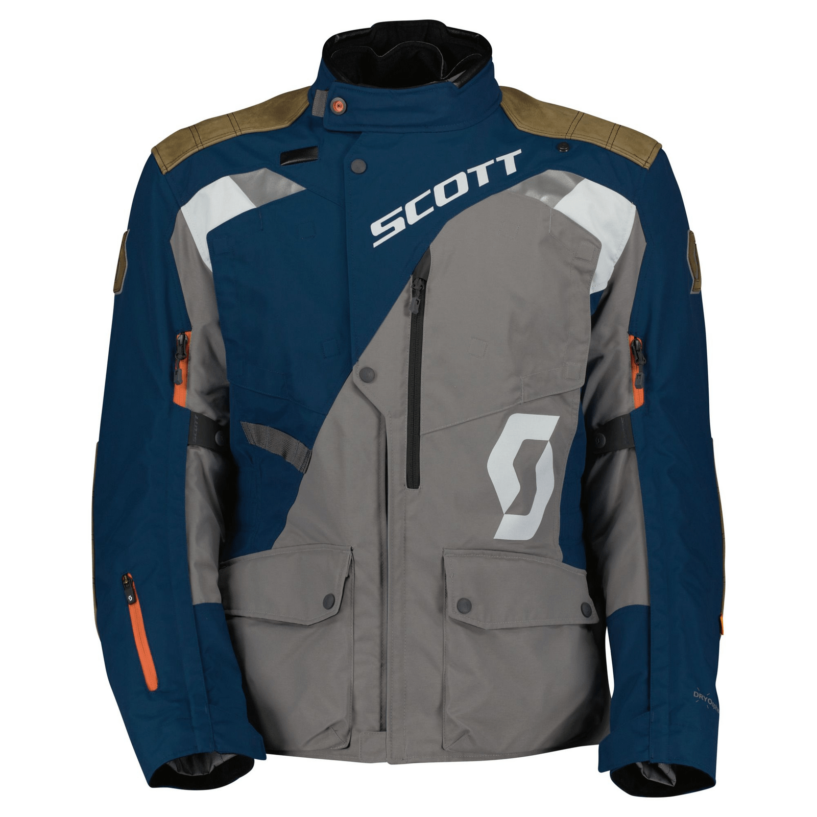 Biker Torque Australia Brand: Scott SCOTT DUALRAID DRYO BLUE/TITANIUM GREY WATERPROOF ADVENTURE TEXTILE JACKET