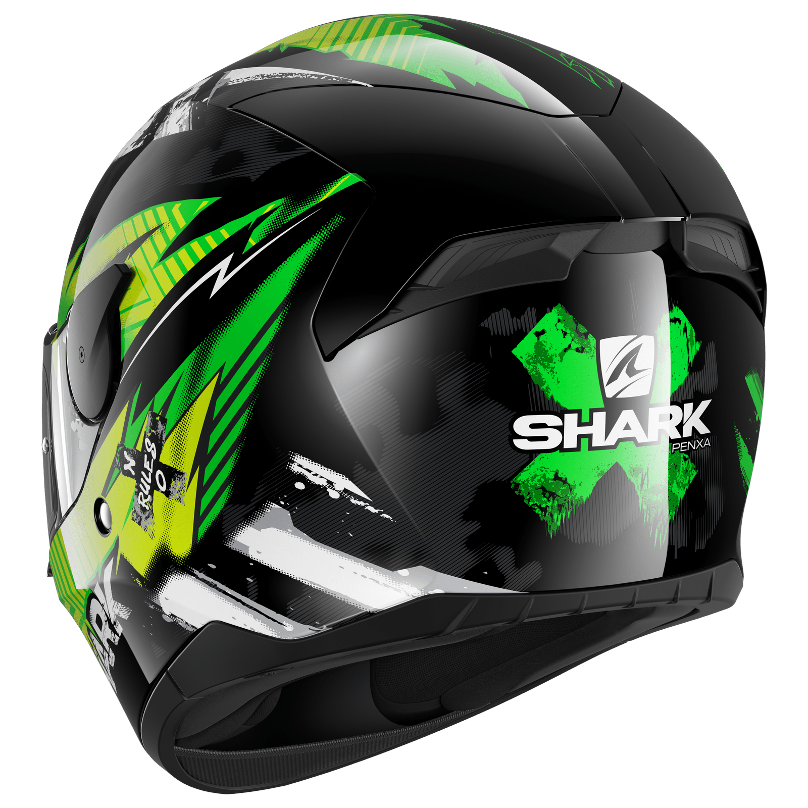 Biker Torque Australia BRAND: Shark SHARK D SKWAL 2 PENXA BLACK/GREEN/YELLOW HELMET