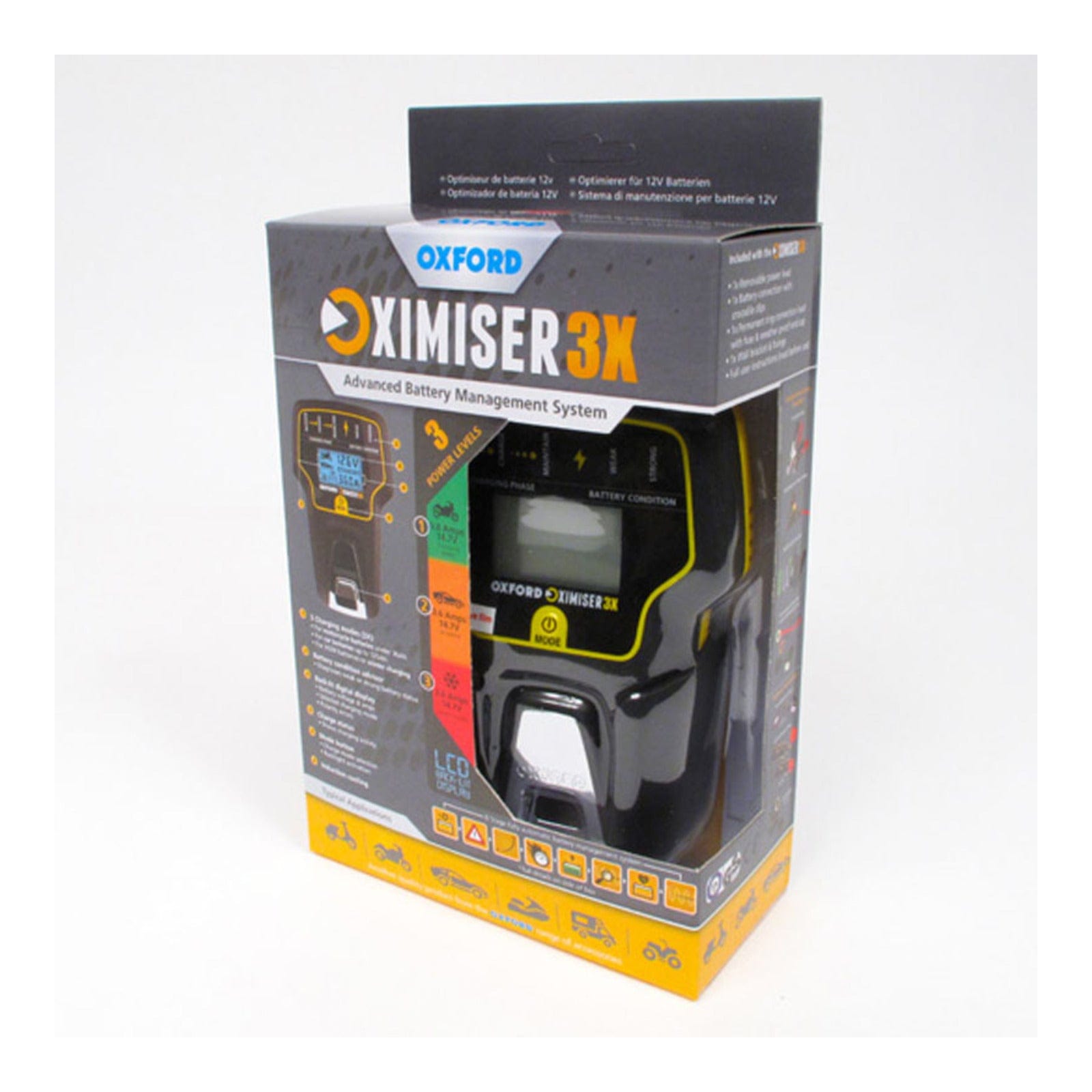 Biker Torque BRAND: Oxford Oxford Oximiser 3X Battery Management System Charger 3.6a