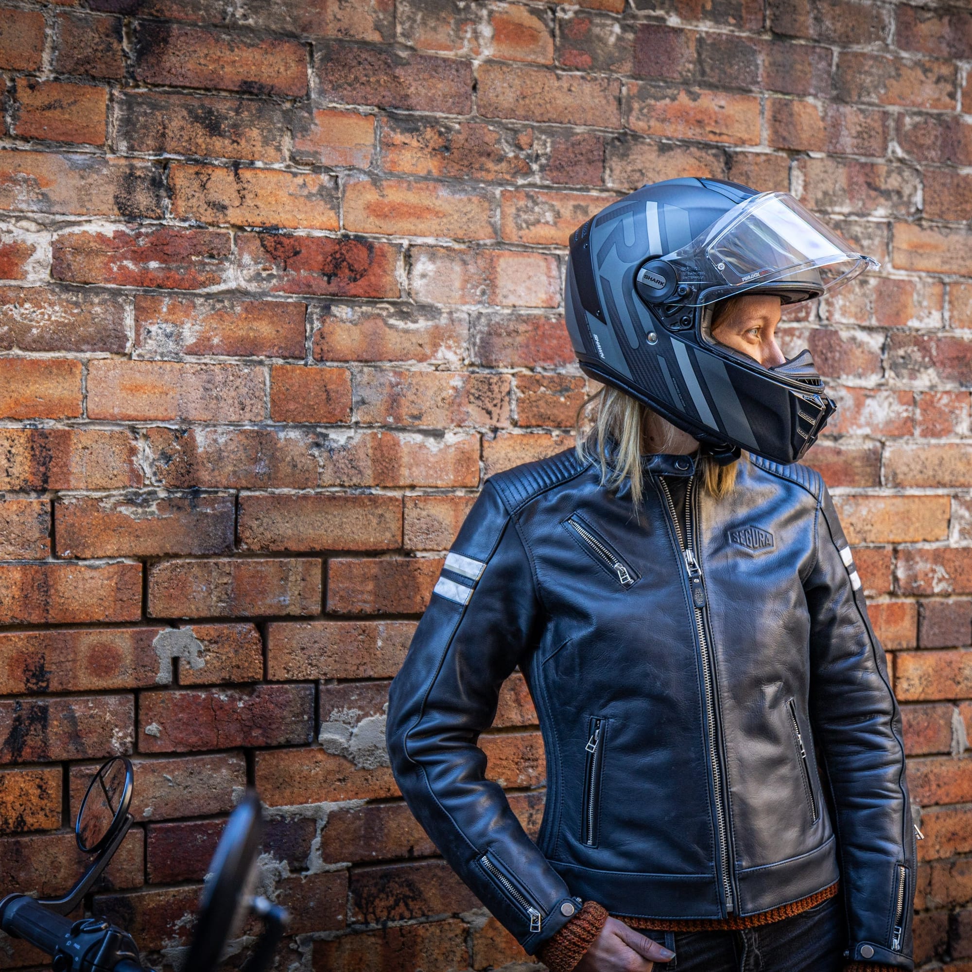 Biker Torque Segura Segura Romeo Ladies Leather Motorcycle Jacket - Black / White