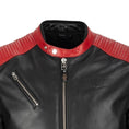 Load image into Gallery viewer, Biker Torque Segura Segura Romeo Mens Leather Motorcycle Jacket - Black / Red
