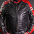Load image into Gallery viewer, Biker Torque Segura Segura Romeo Mens Leather Motorcycle Jacket - Black / Red
