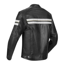 Biker Torque Segura Segura Romeo Mens Leather Motorcycle Jacket - Black / White