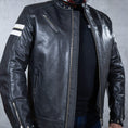 Load image into Gallery viewer, Biker Torque Segura Segura Romeo Mens Leather Motorcycle Jacket - Black / White
