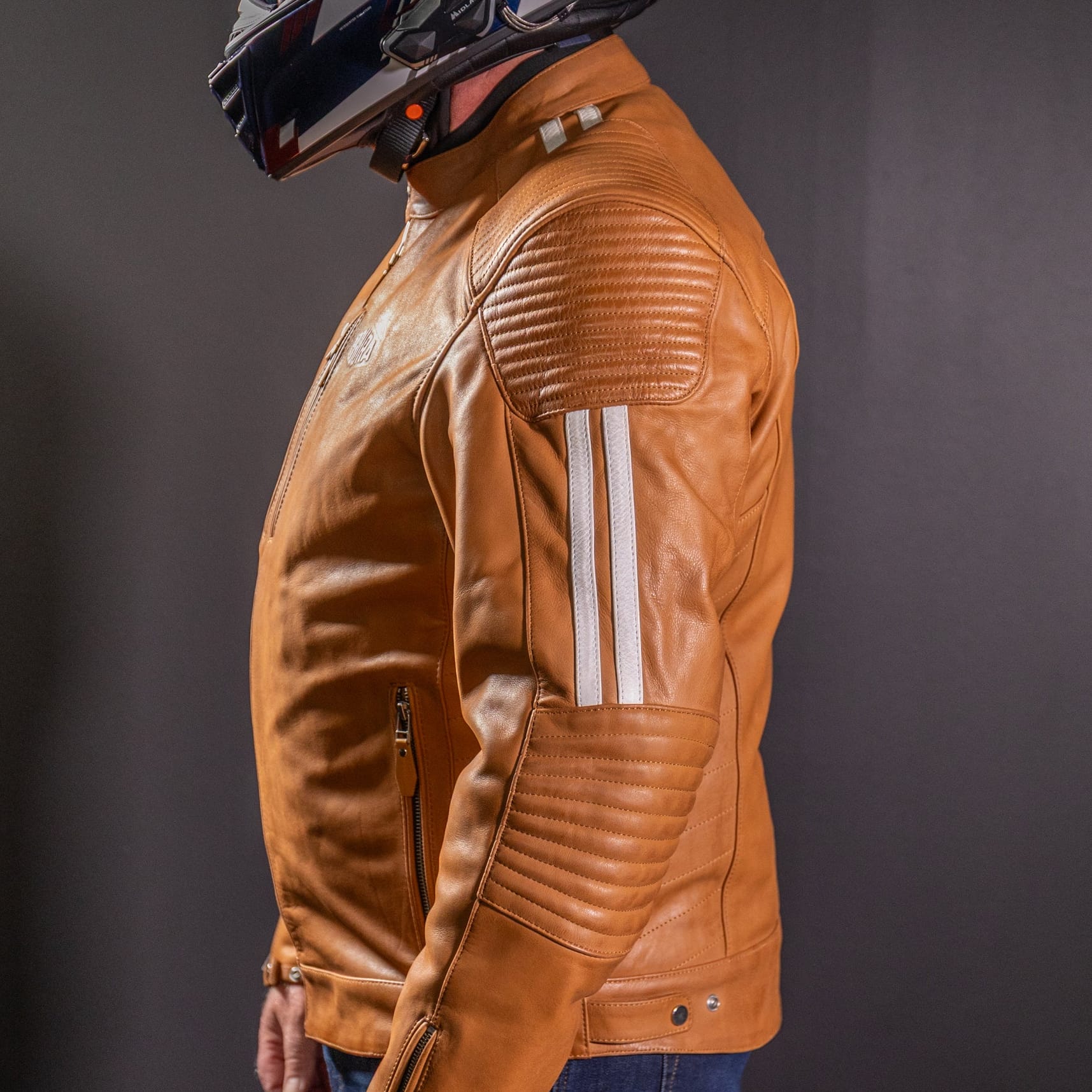 Biker Torque Segura Segura Romeo Mens Leather Motorcycle Jacket - Black / White
