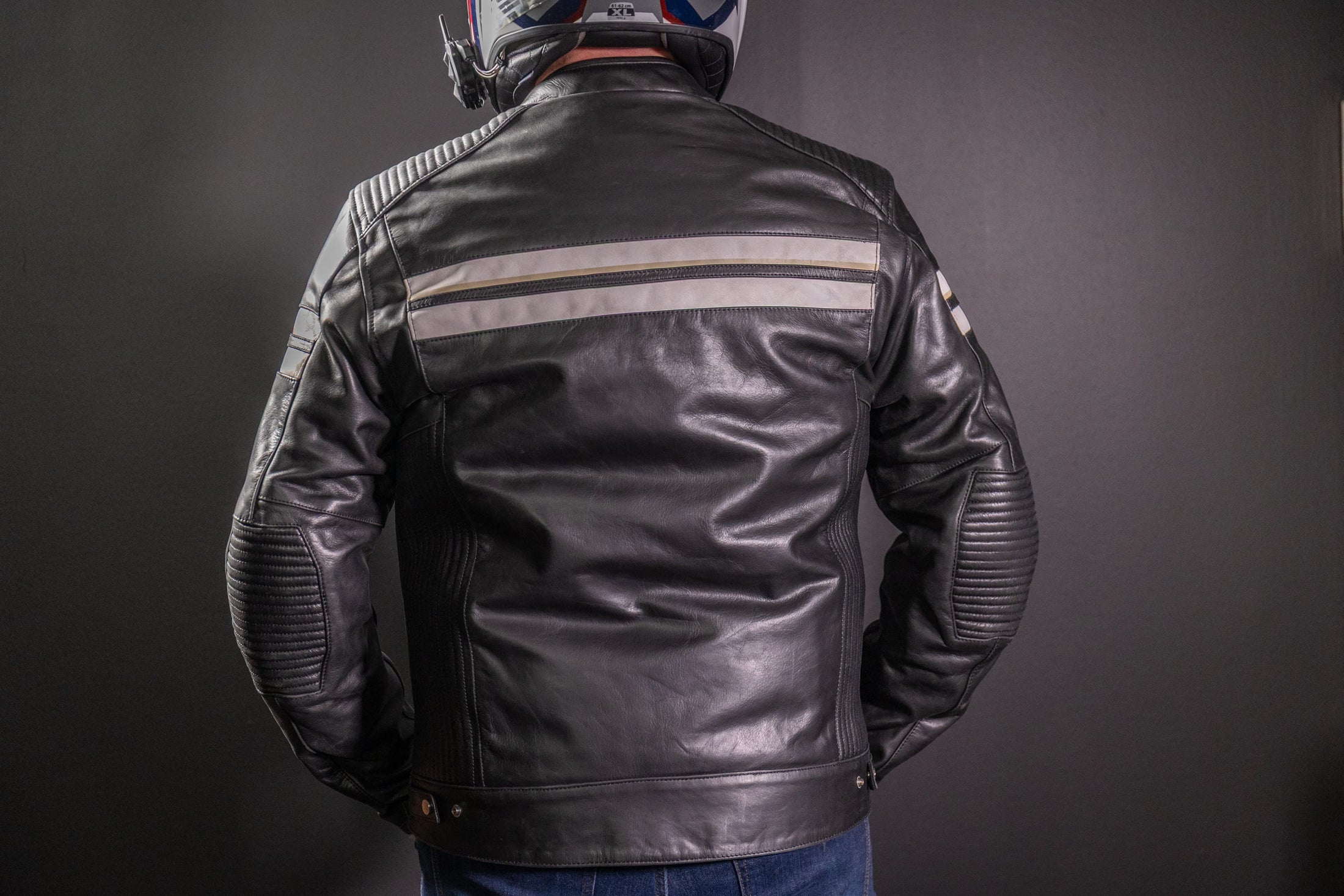 Biker Torque Segura Segura Romeo Mens Leather Motorcycle Jacket - Black / White