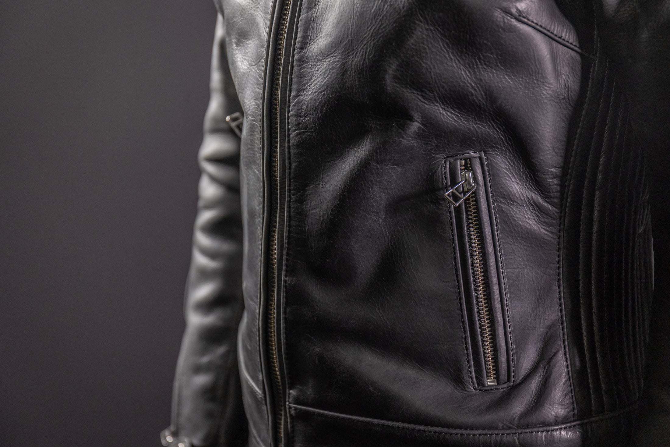 Biker Torque Segura Segura Romeo Mens Leather Motorcycle Jacket - Black / White