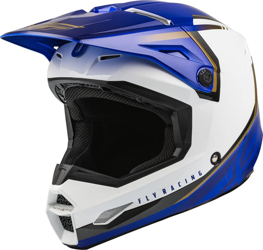 Fly Racing Helmut Large FLY RACING KINETIC VISION WHITE/BLUE ADULT MOTOCROSS HELMET