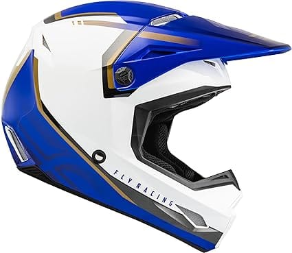 Fly Racing Helmut Large FLY RACING KINETIC VISION WHITE/BLUE ADULT MOTOCROSS HELMET