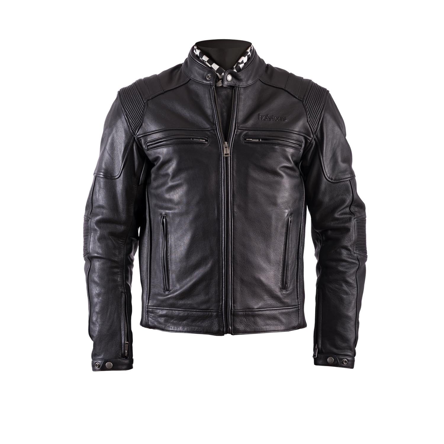 Helstons HELSTONS 3XL HELSTONS TRUST LEATHER MOTORCYCLE JACKET - PLAIN BLACK