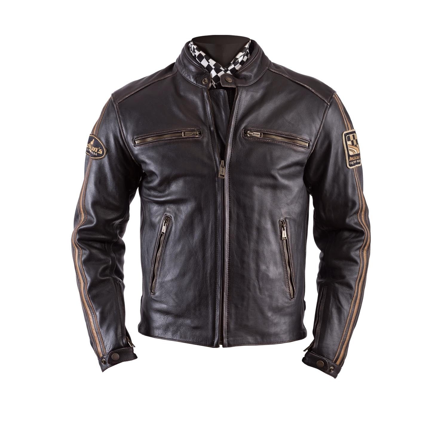 Helstons HELSTONS HELSTONS ACE LEATHER MOTORCYCLE JACKET - OLDIES BROWN