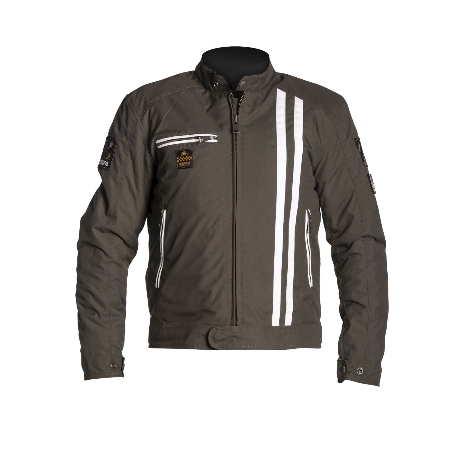 Helstons HELSTONS HELSTONS COBRA TEXTILE MOTORCYCLE JACKET - KHAKI/WHITE