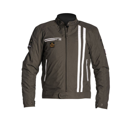 Helstons HELSTONS HELSTONS COBRA TEXTILE MOTORCYCLE JACKET - KHAKI/WHITE
