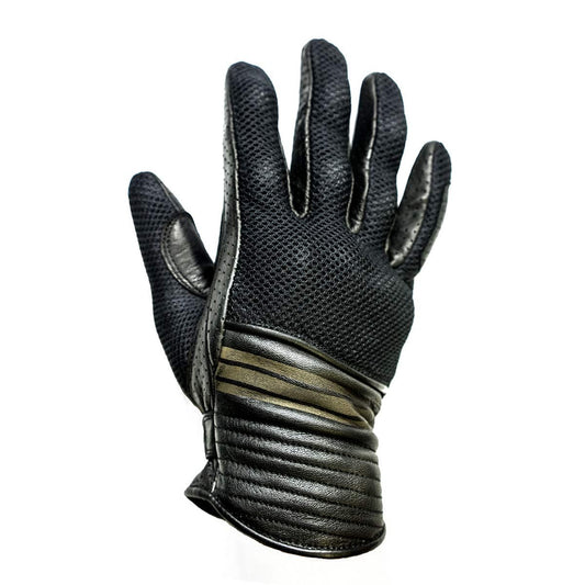Helstons HELSTONS HELSTONS CORPORATE SUMMER MESH/LEATHER MOTORCYCLE GLOVE - BLACK