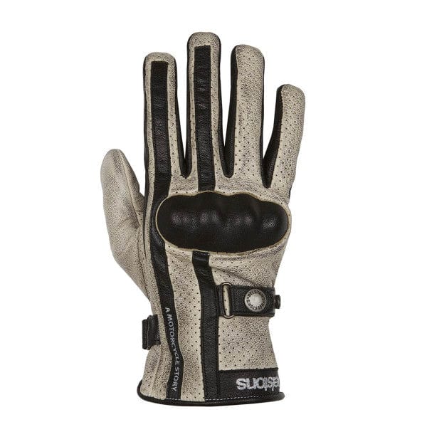 Helstons HELSTONS HELSTONS EAGLE SUMMER LEATHER MOTORCYCLE GLOVE - BEIGE/BLACK