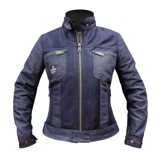 Helstons HELSTONS HELSTONS GENESIS WOMENS TEXTILE COTTON MOTORCYCLE JACKET - MESH BLUE