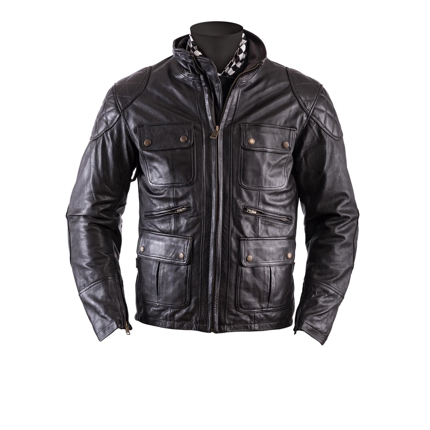 Helstons HELSTONS HELSTONS HUNT LEATHER JACKET -  RAG BROWN