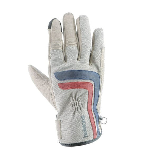 Helstons HELSTONS HELSTONS JEFF SUMMER LEATHER GLOVE 4WAYS BEIGE/BLUE/RED