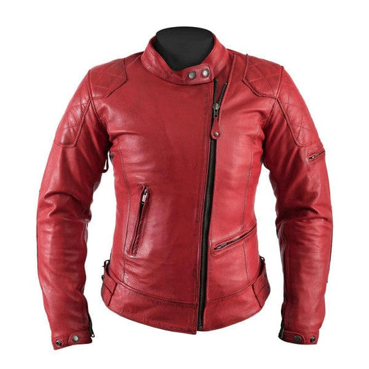 Helstons HELSTONS HELSTONS KS70 WOMENS LEATHER MOTORCYCLE JACKET - RED