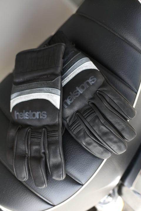 Helstons HELSTONS HELSTONS MORA SUMMER LEATHER MOTORCYCLE GLOVE - BLACK/WHITE/GREY