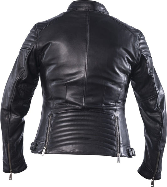 Helstons HELSTONS HELSTONS WOMENS STAR LEATHER MOTORCYCLE JACKET - SOFT BLACK