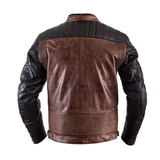 Helstons HELSTONS Small HELSTONS CRUISER LEATHER MOTORCYCLE JACKET - CAMEL/BLACK