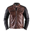 Load image into Gallery viewer, Helstons HELSTONS Small HELSTONS CRUISER LEATHER MOTORCYCLE JACKET - CAMEL/BLACK
